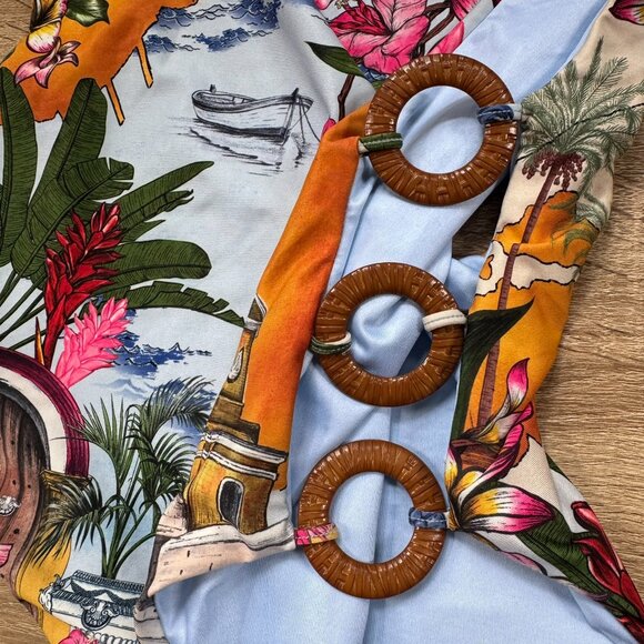 NWT Agua Bendita Ventura Tribeca One Piece Swimsuit Rings Size Medium - Picture 9 of 11